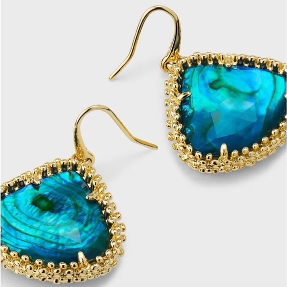 Kendra Scott Kendall framed large teal abalone earrings - Picture 5 of 9